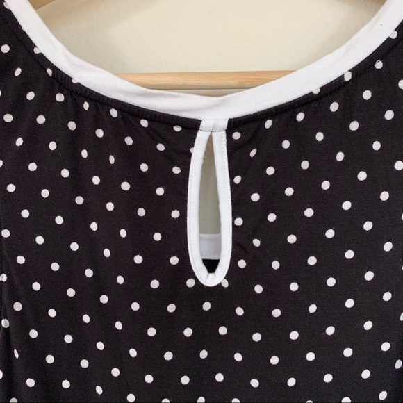 Kate Spade Black w/White Polka Dots Flounced Tank Top - Picture 4 of 8